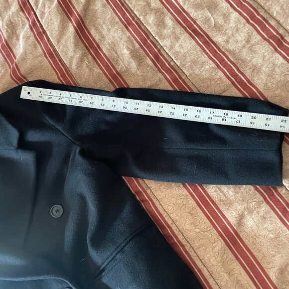 London Fog Black Double-Breasted Pea Coat Size 10 Wool - Picture 8 of 8